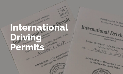 International driving permits displayed on a gray background with text overlay reading 'International Driving Permits'