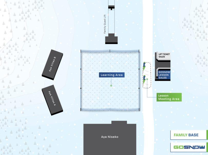A map of GoSnow's Family base start point.