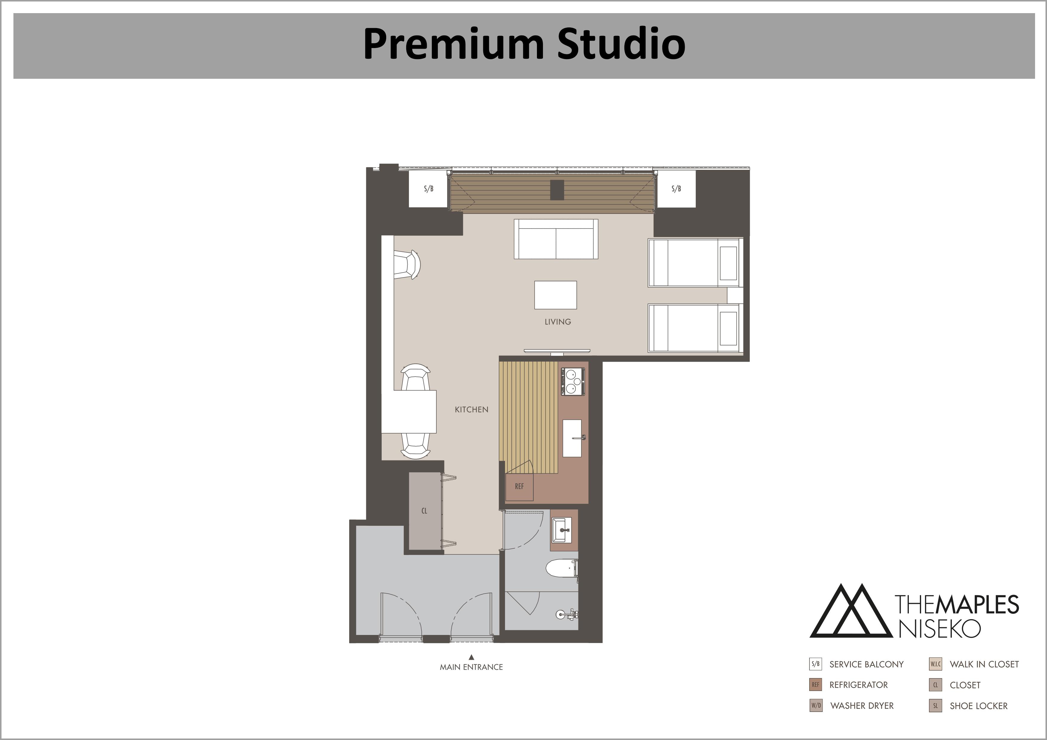The Maples - Premium Studio floor plan