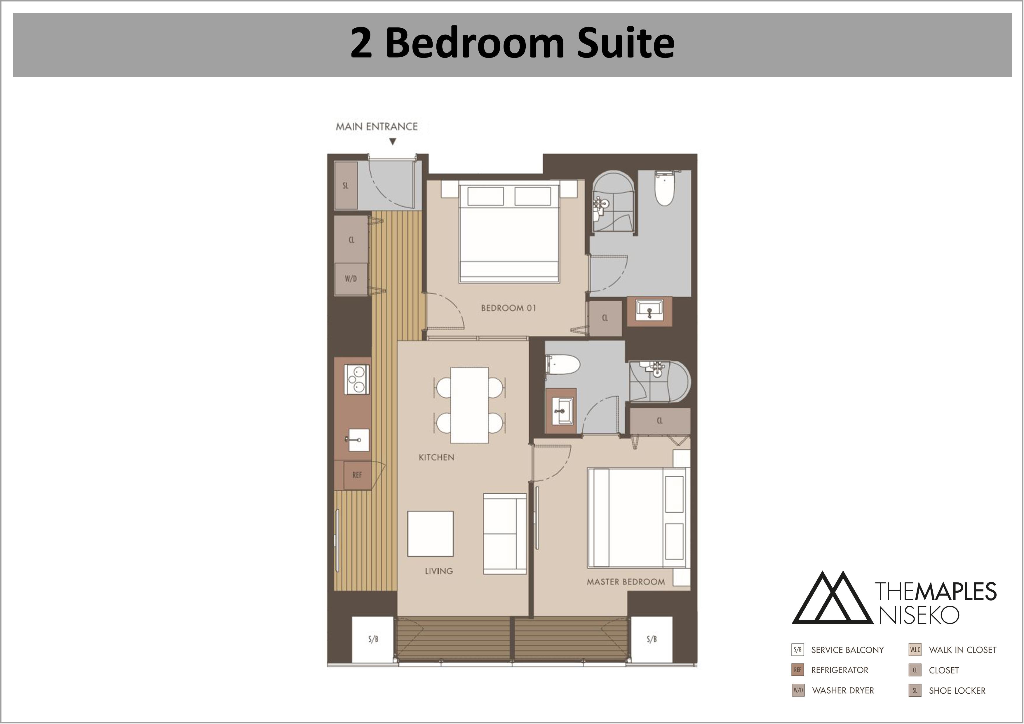 The Maples - 2 Bedroom Suite floor plan