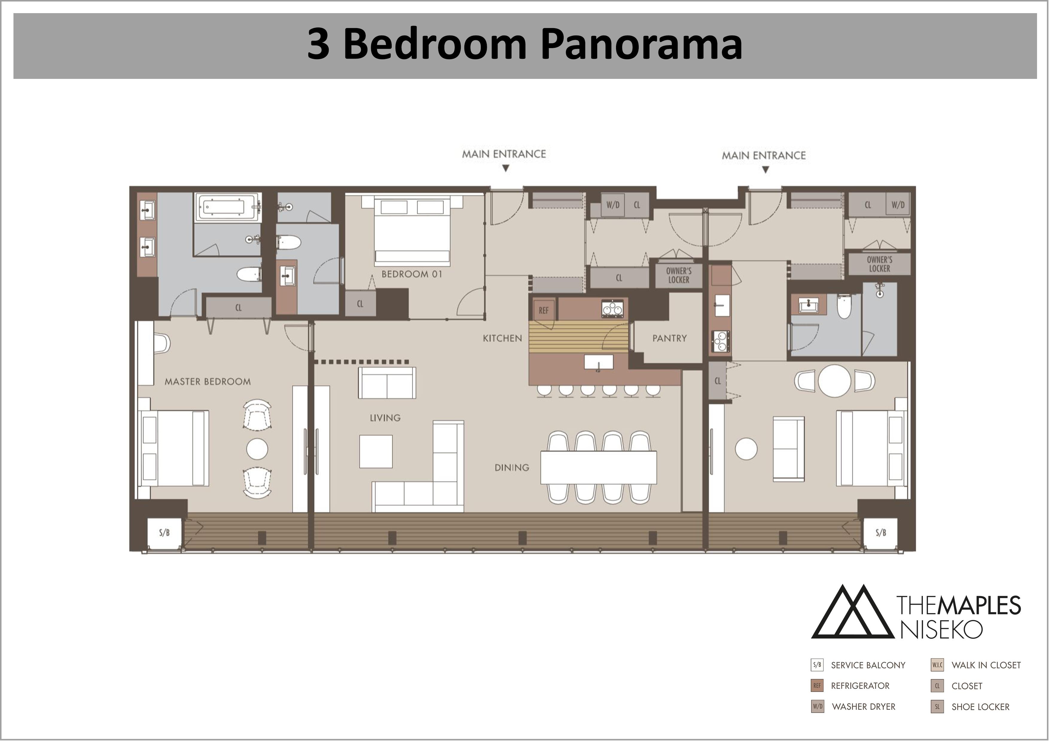 The Maples - 3 Bedroom Panorama floor plan