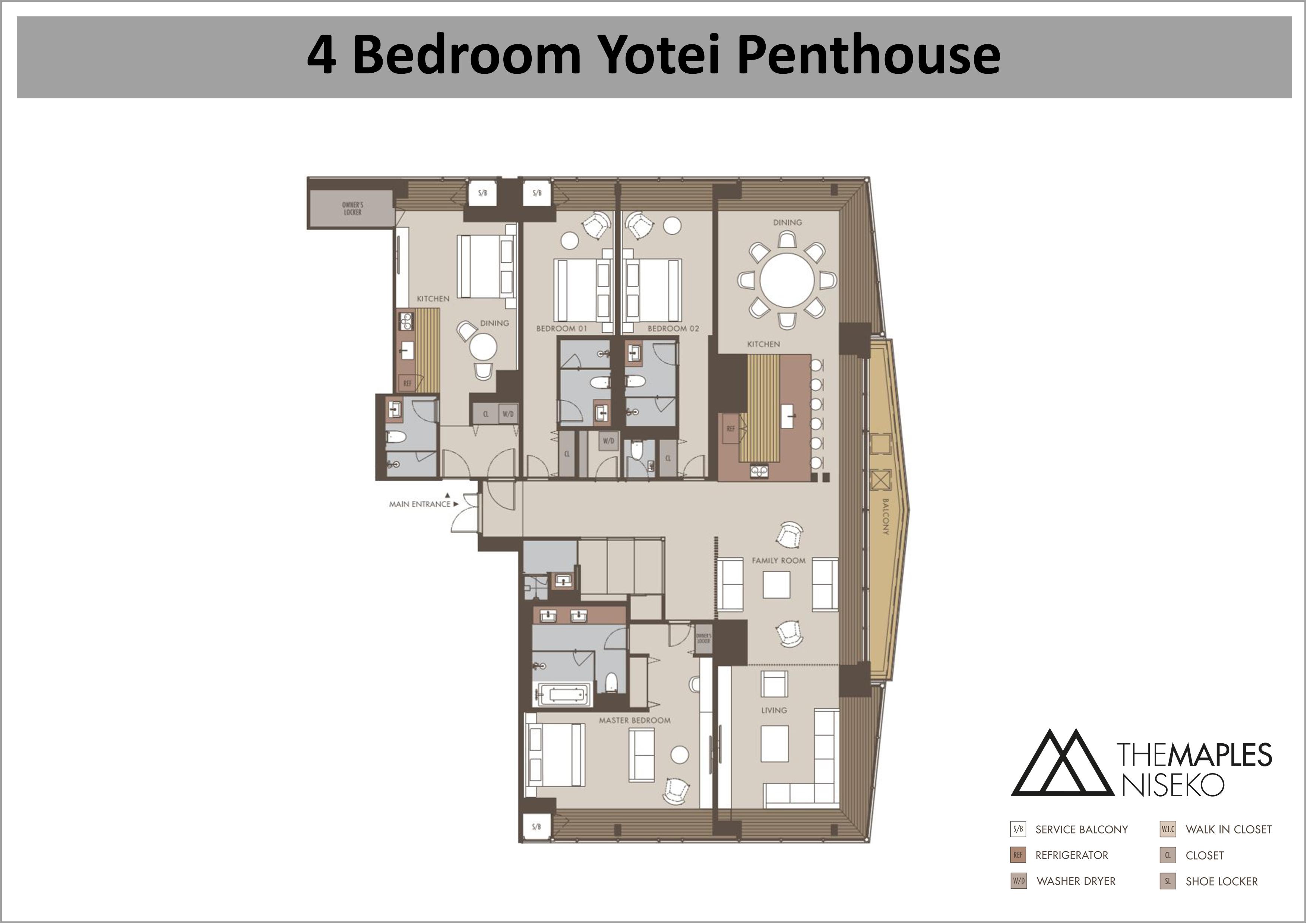 The Maples - 4 Bedroom Yotei Penthouse floor plan