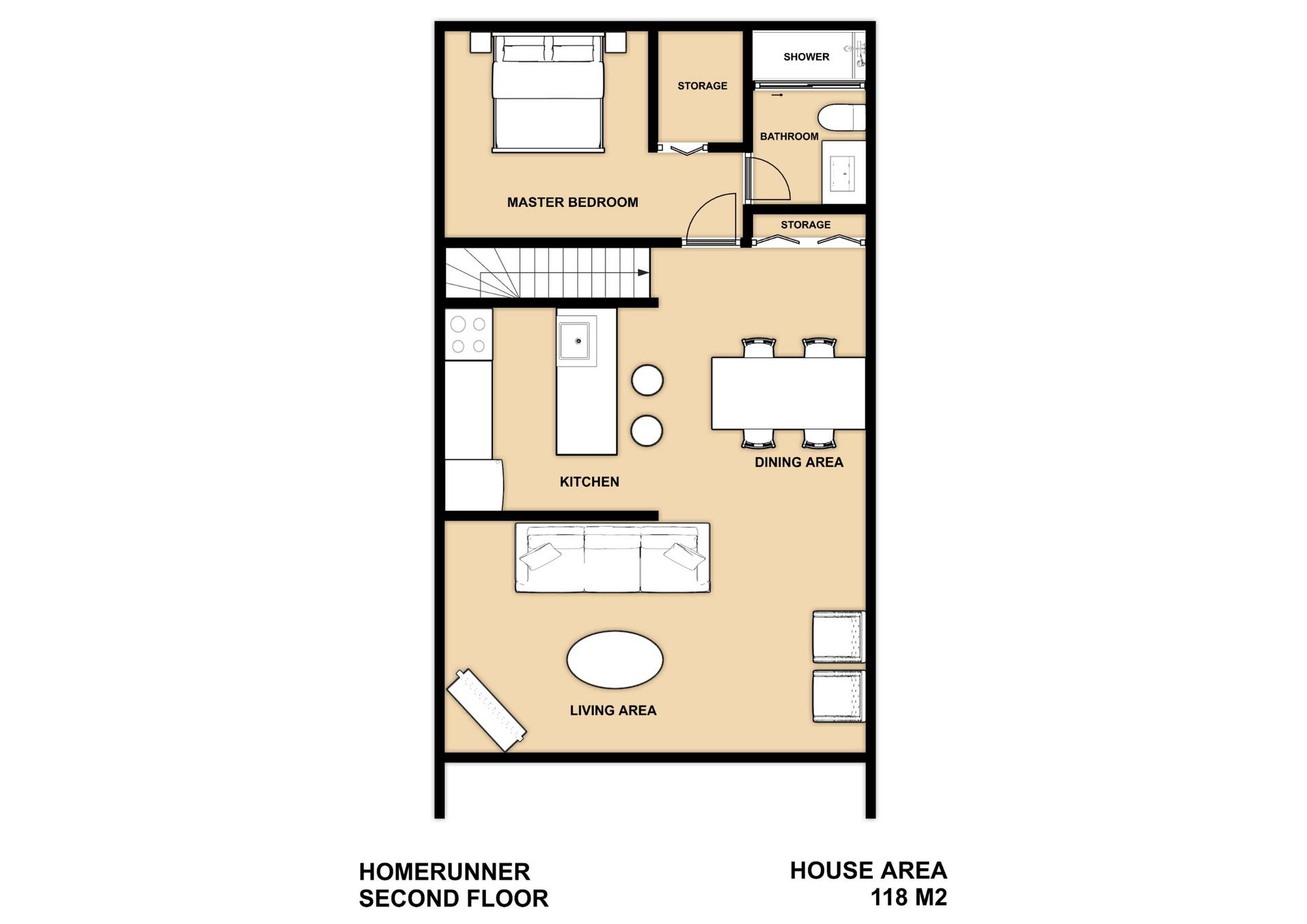floor plan for Homerunner second floor