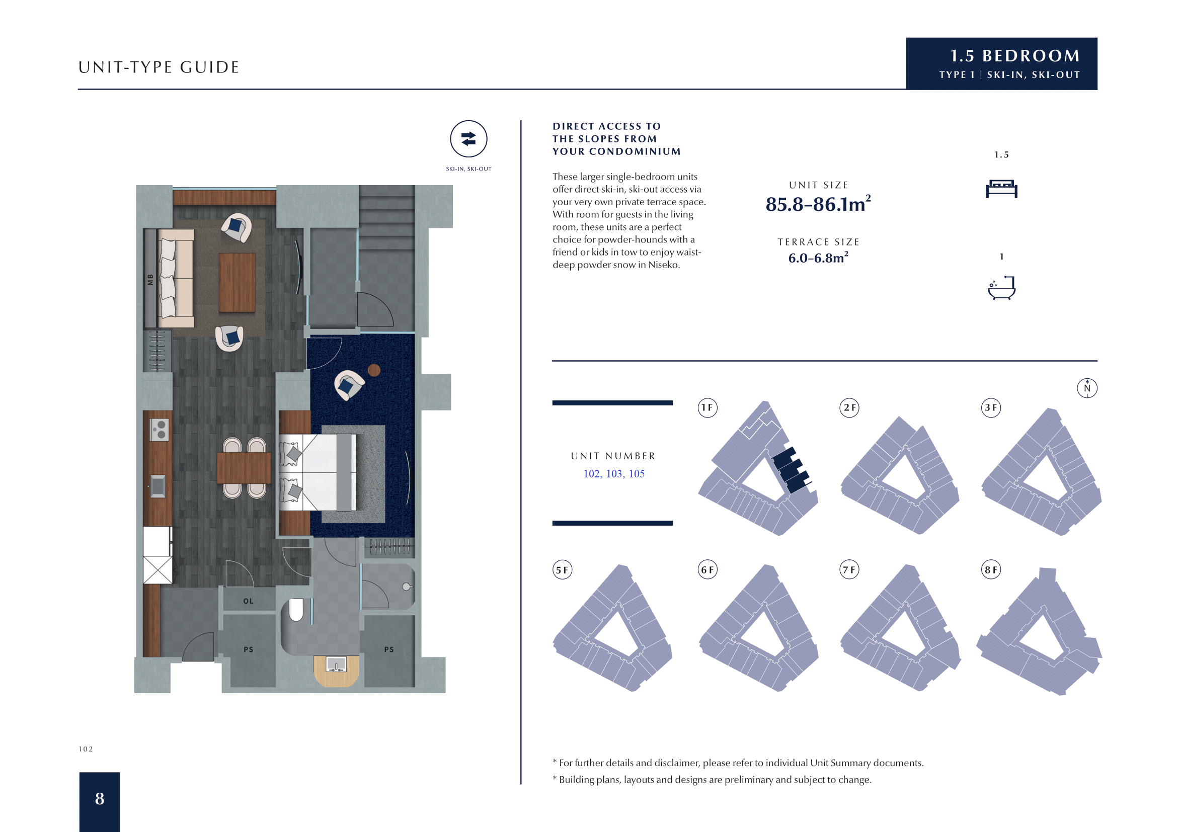 Muwa Niseko Signature King suite ski in ski out Floor Plan 1