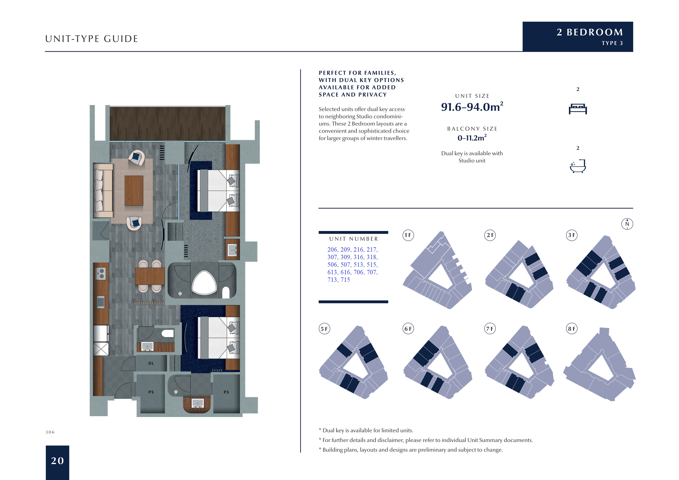 Muwa Niseko 2 bedroom suite floor plan 1