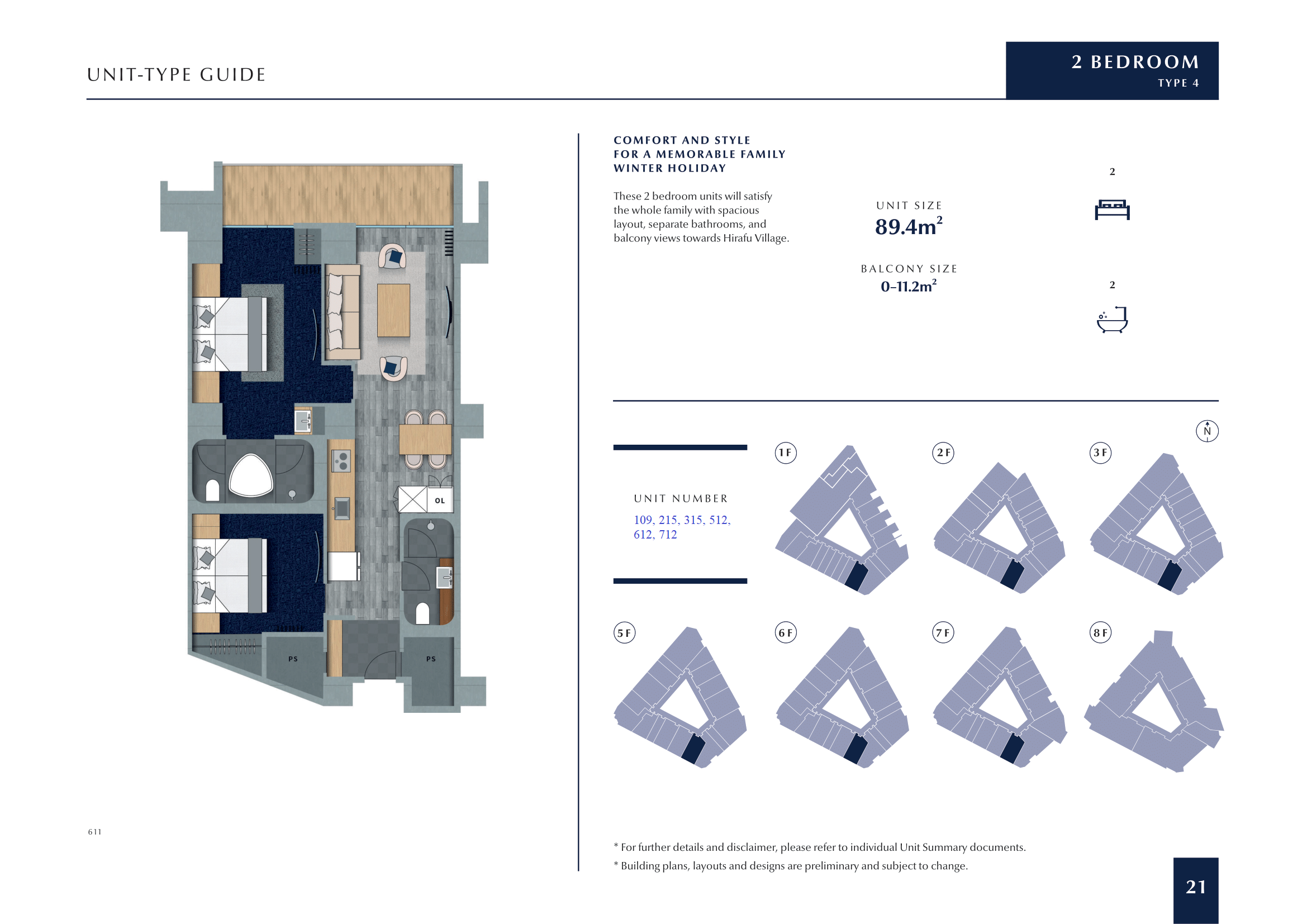 Muwa Niseko 2 bedroom suite floor plan 2
