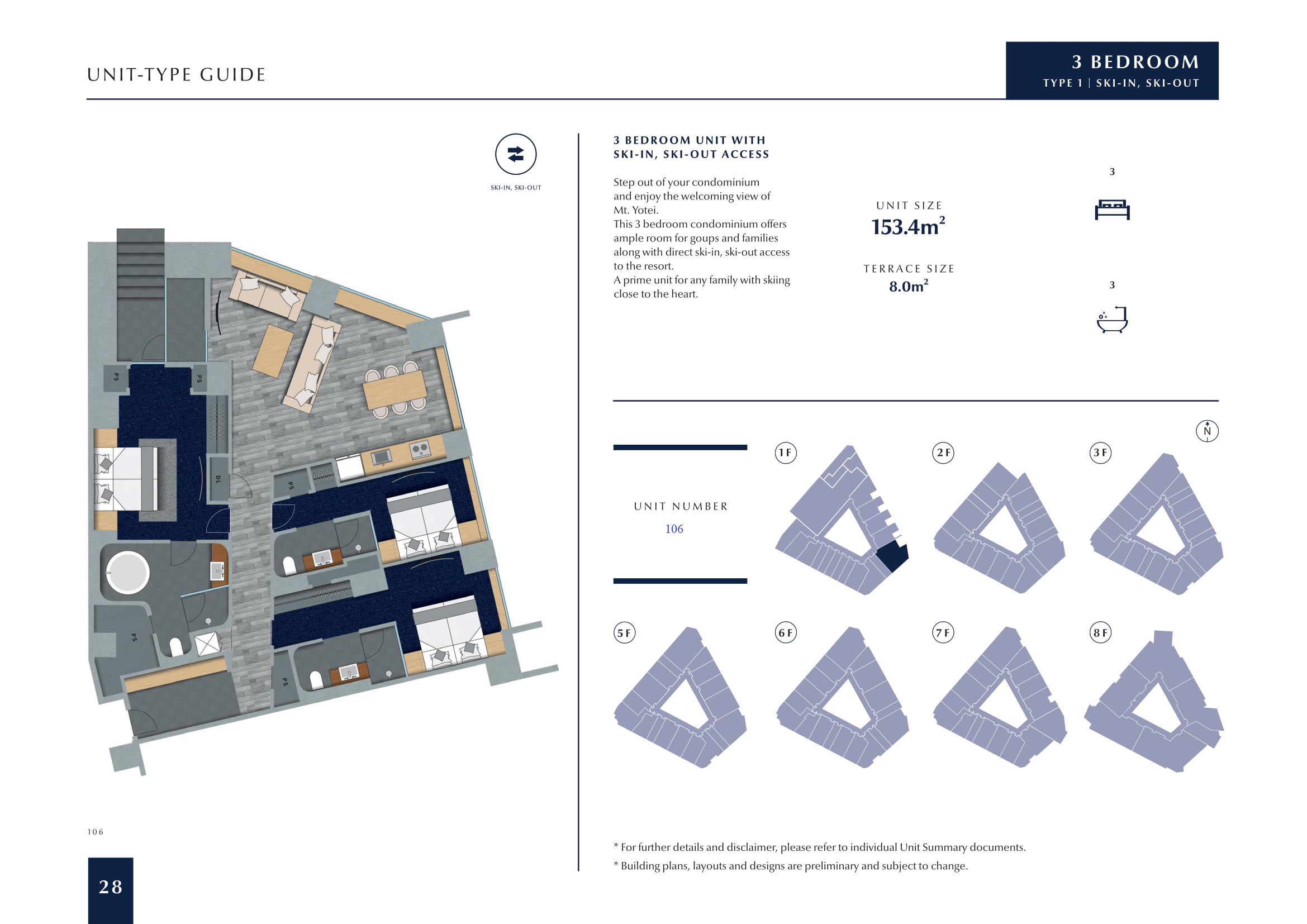 Muwa Niseko Signature 3 bedroom suite ski in ski out Floor Plan 2