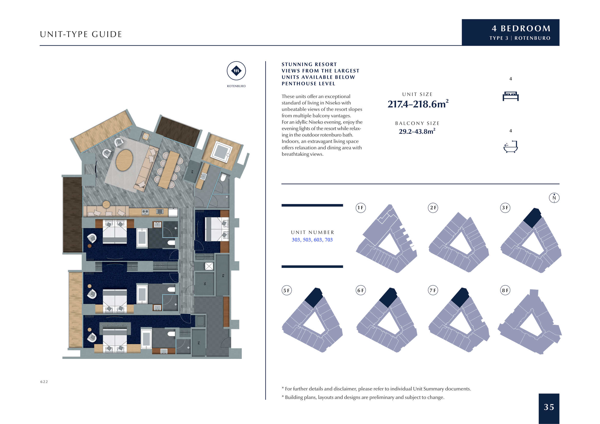Muwa Niseko Executive 4 Bedroom Suite with Onsen Annupuri Floor Plan