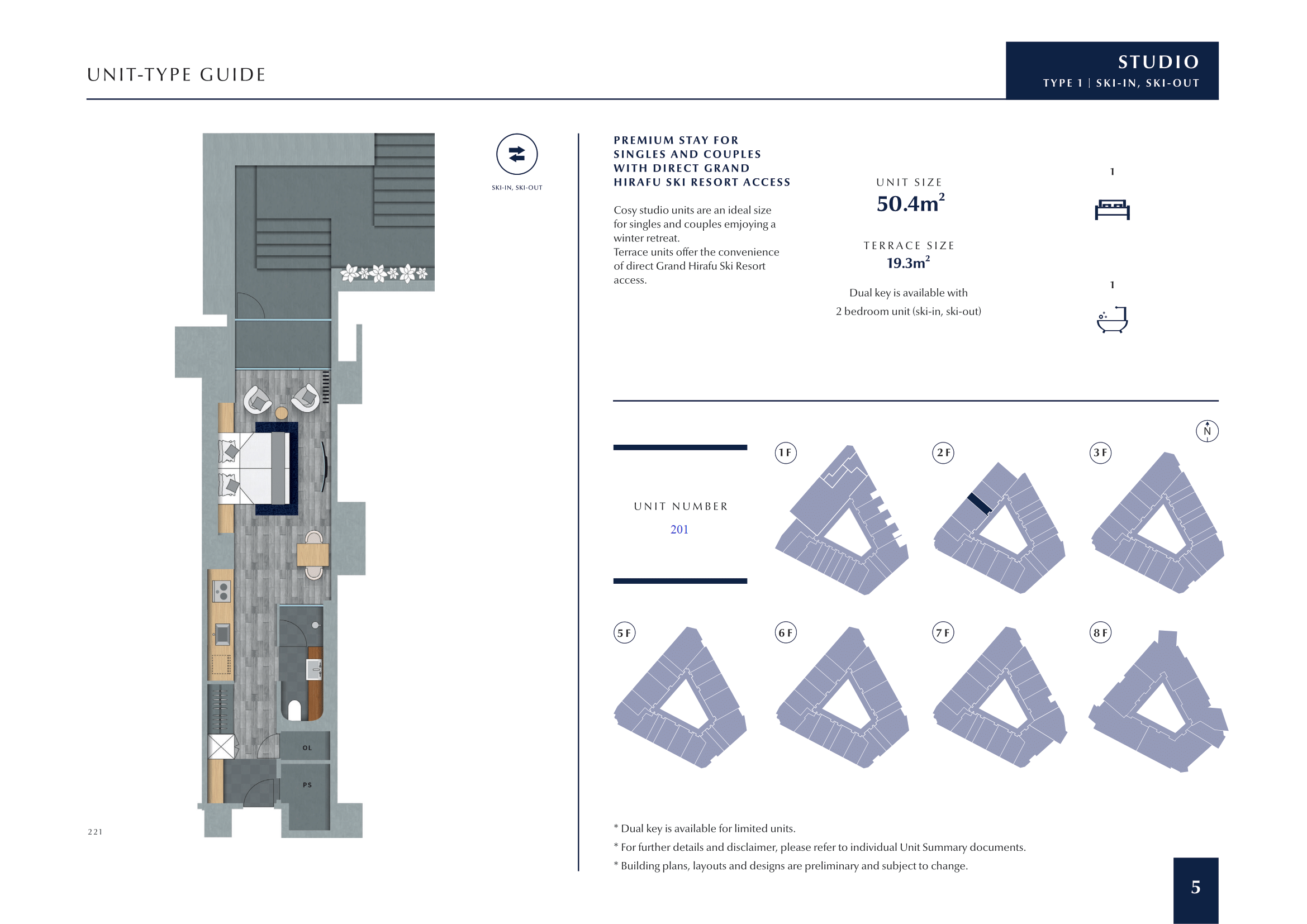 Muwa Niseko Signature Deluxe Twin ski in ski out Floor Plan