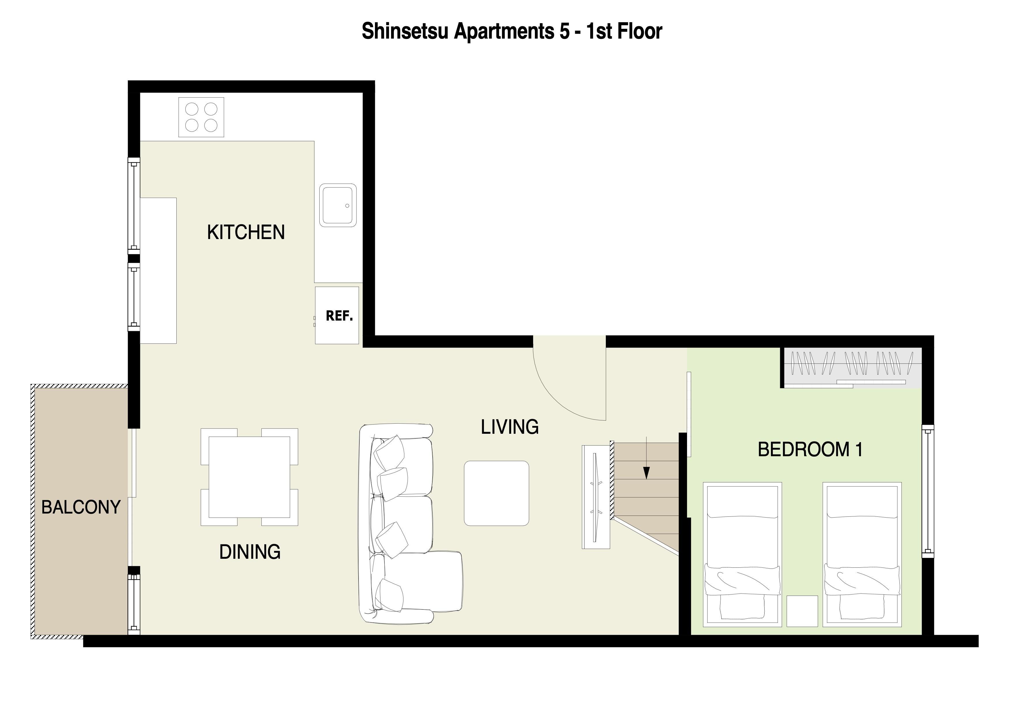 Shinsetsu Apartments 5 1st Floor plan