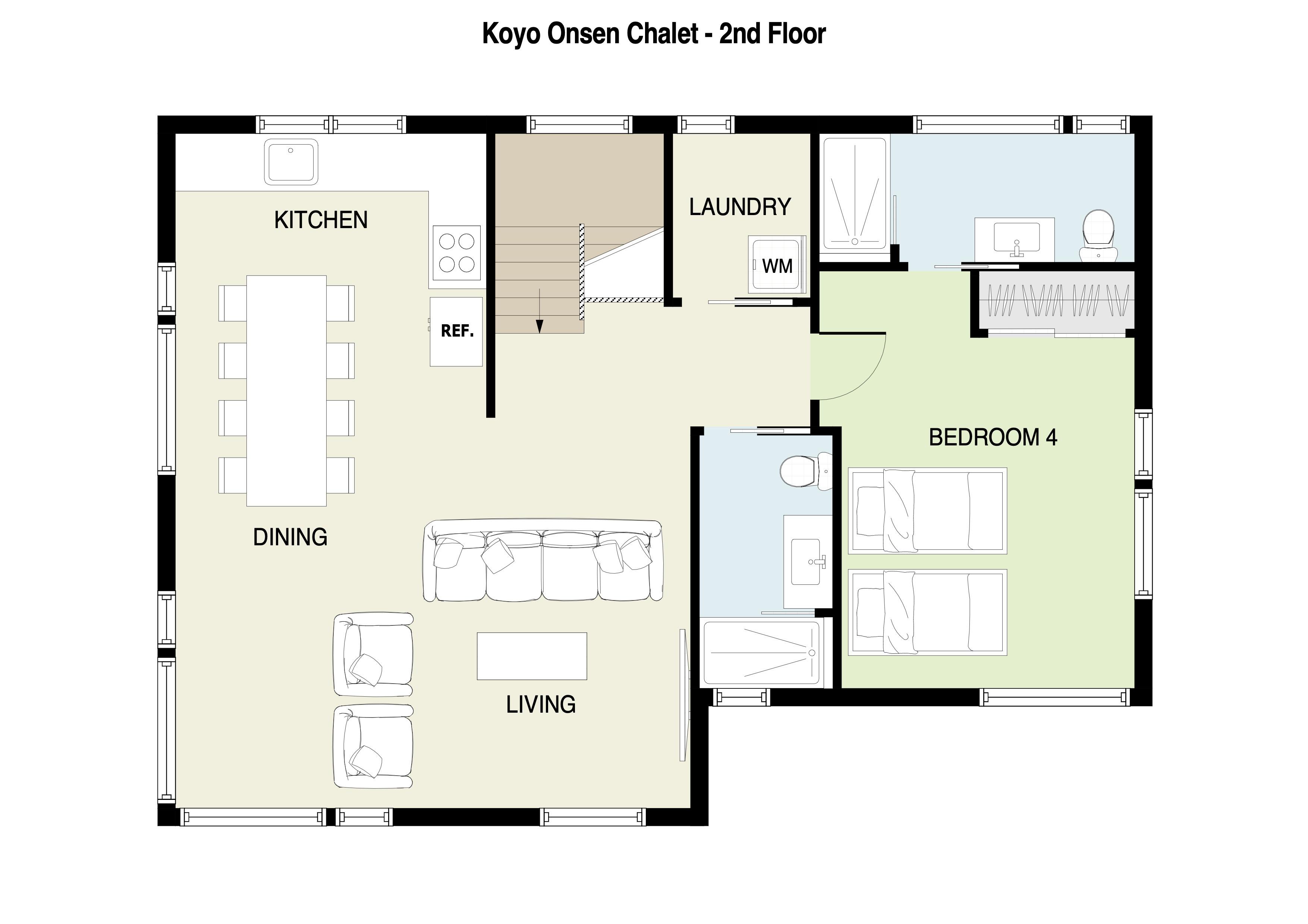 Koyo Onsen Chalet 2nd Floor Plan