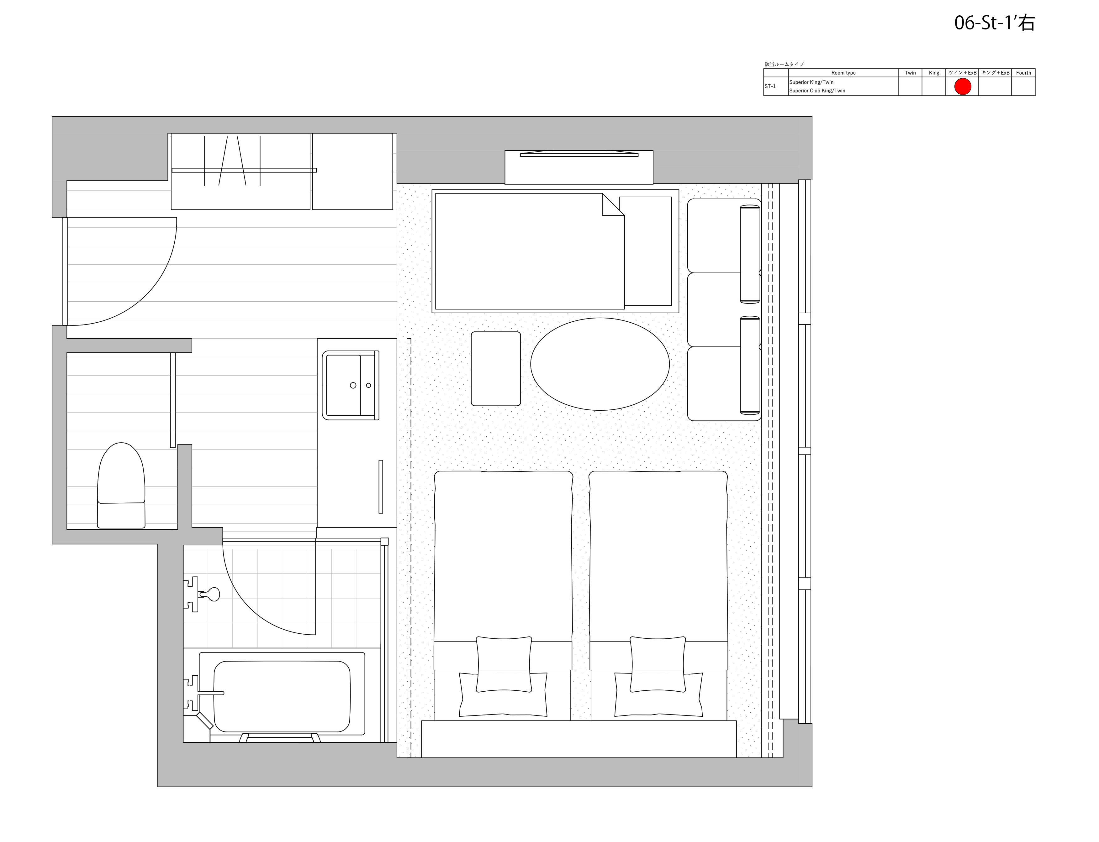 Nikko Style -  SUPERIOR CLUB TWIN WITH EXB- Floor plan