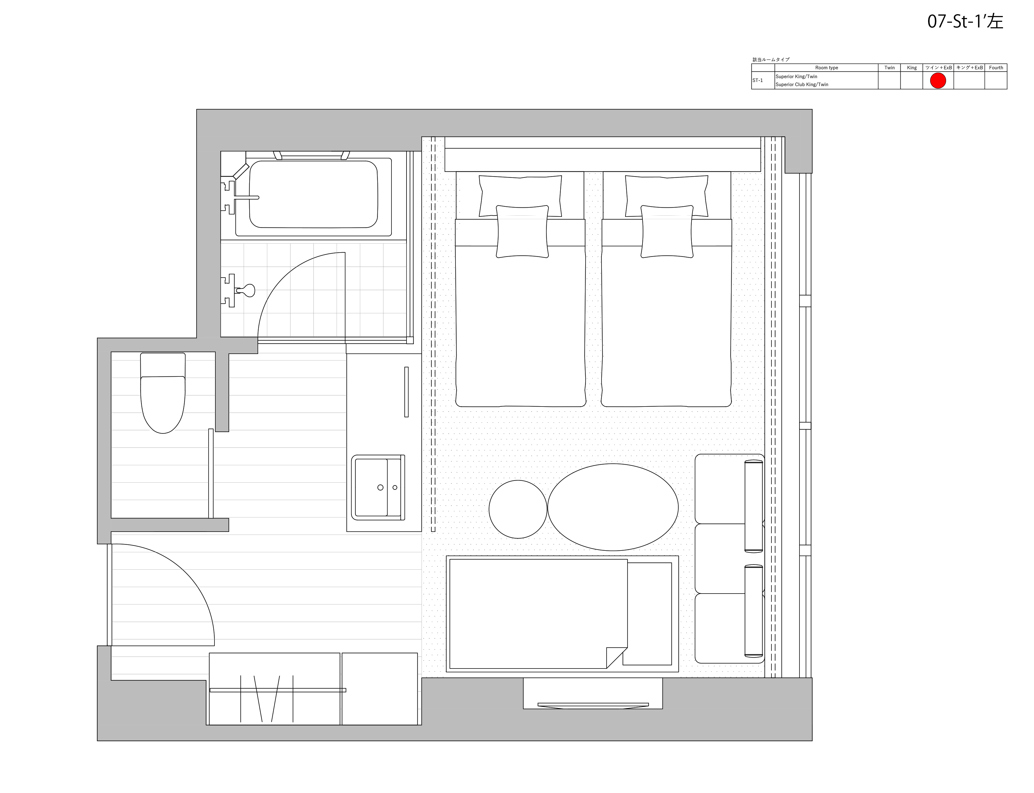 Nikko Style - SUPERIOR TWIN WITH EXB-St-1'L_twin-  Floor plan