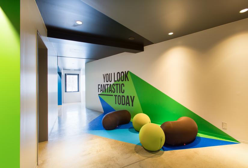 Hallway with beanbags