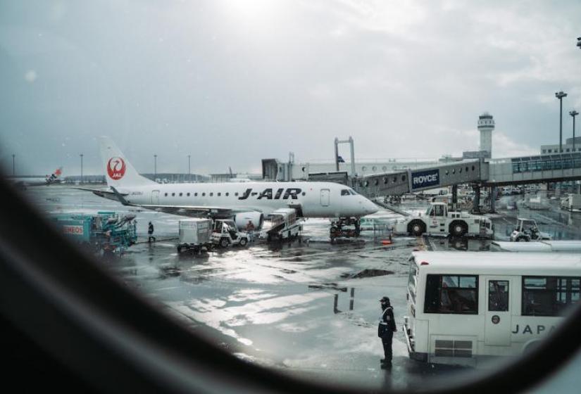 Touch down in Chitose The view of Chitose Airport from the plane window
