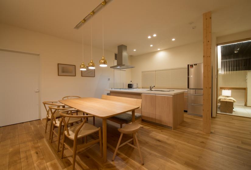 dining table cleared of all dishes