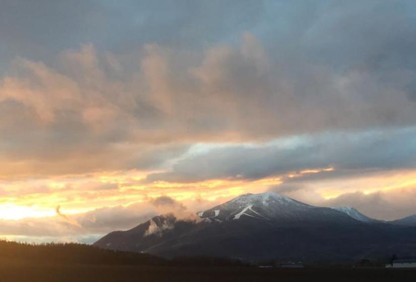 Sunsetting over Hirafu and Hanazono ski areas late November