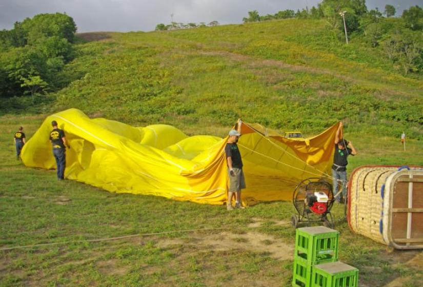 Step 2: Use a big fan to fill balloon