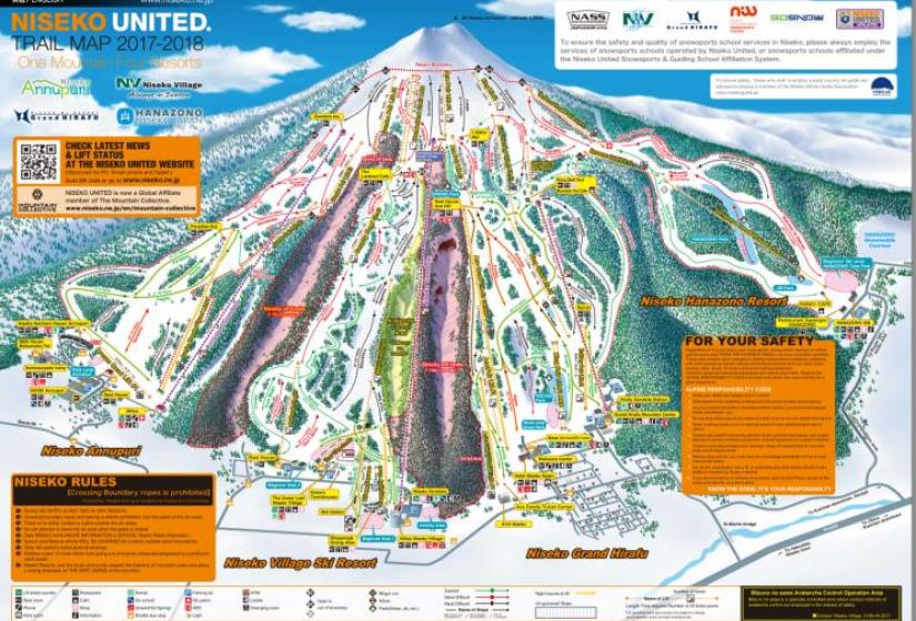 The 2017 / 18 Niseko United trail map
