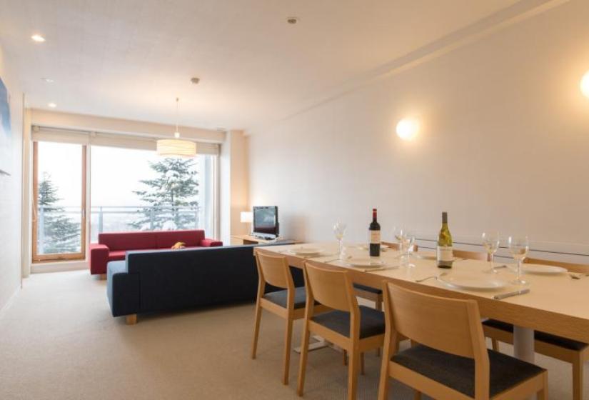 Dining table and view of tree tops