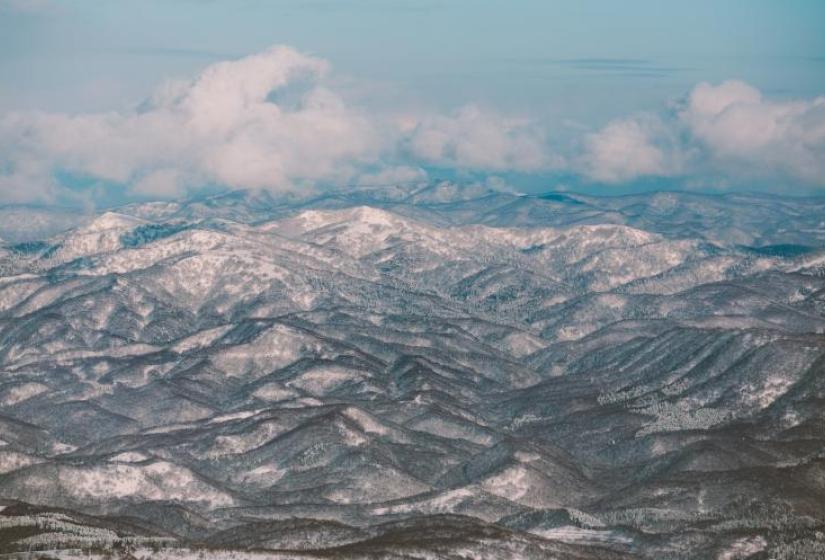 The snow covered ranges near Niseko.