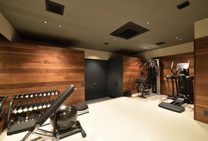 A gym with exercise machines