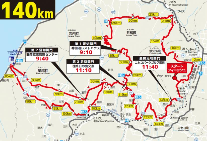 Niseko classic 140km map