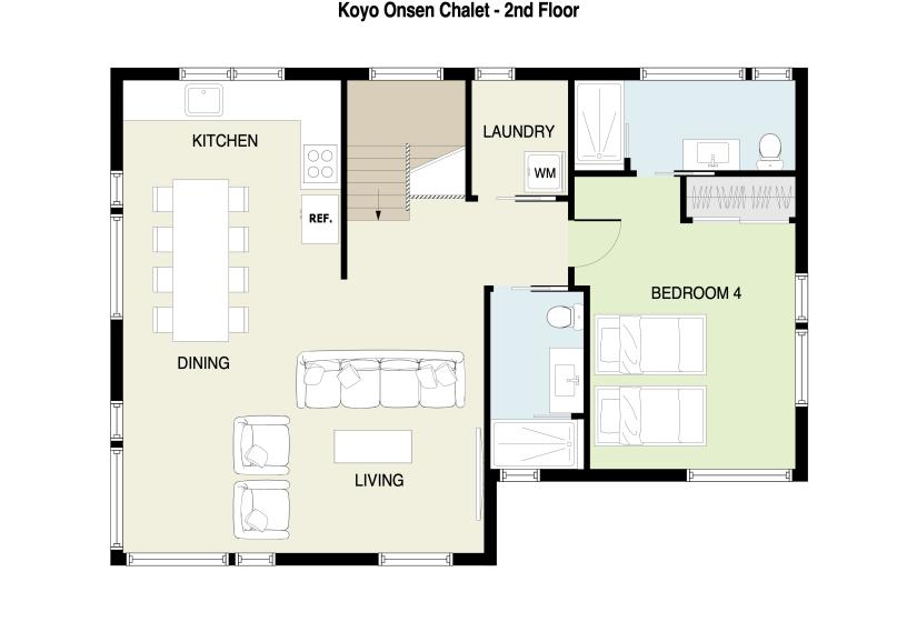 Koyo Onsen Chalet 2nd Floor Plan